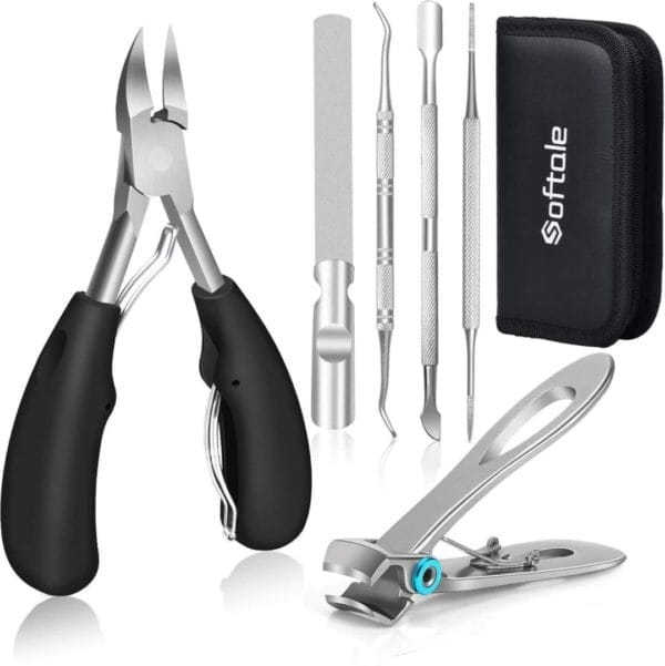 Teennagelknippers voor dikke of ingegroeide nagels, teennageltrimmer en professionele podotherapeut teennagel voor senioren, zware roestvrijstalen zachte grip teennagelschaar met nagelvijl