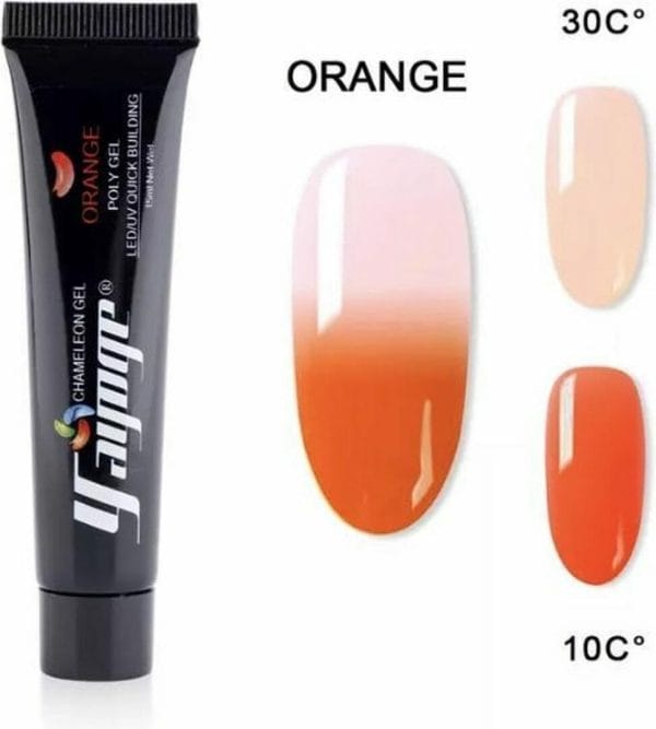 Temperatuur veranderende polygel Orange 15 gram