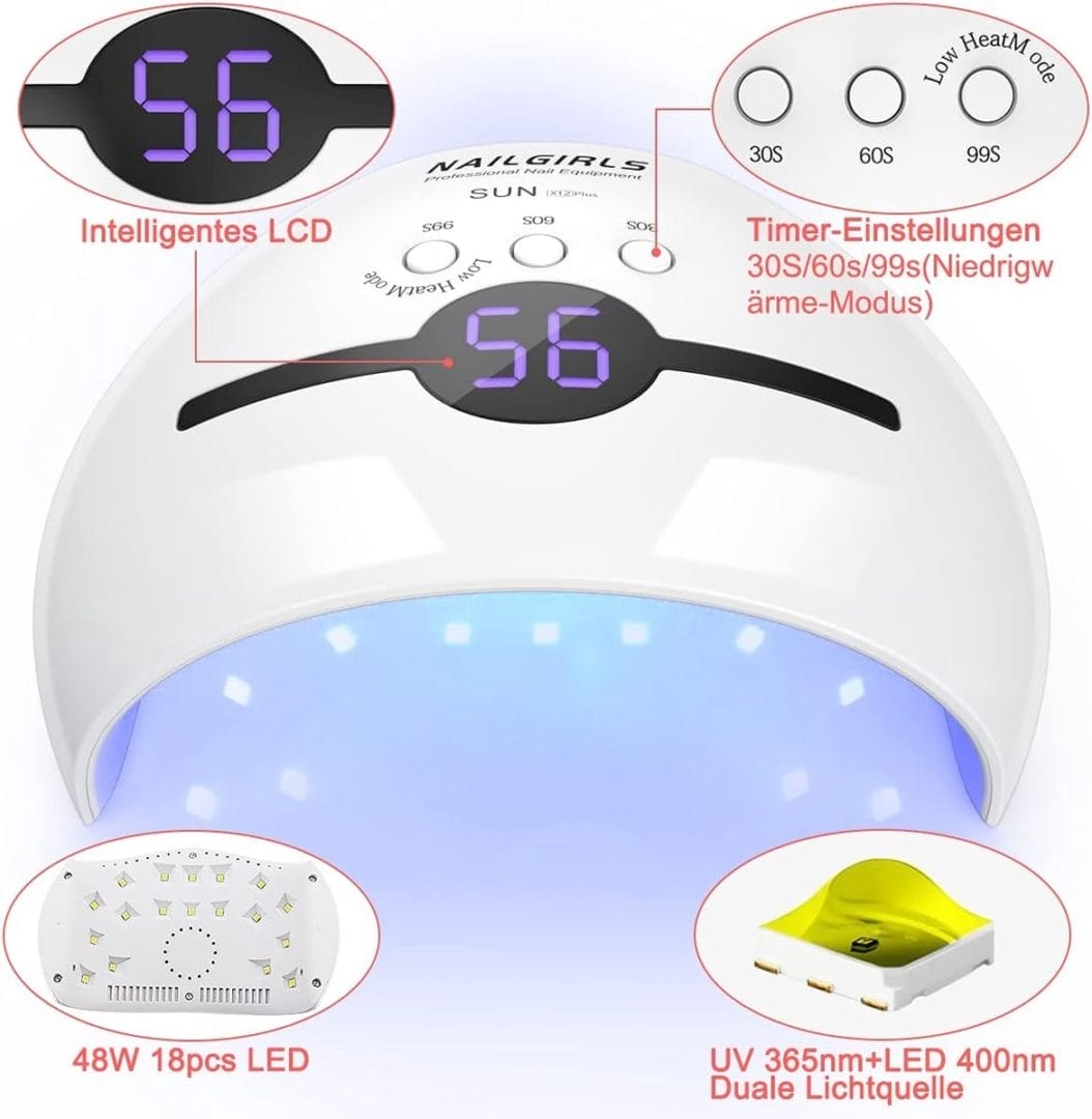 Timé - nagellamp - uv lamp voor nagels - gellak - polygel - krachtige uv lamp - nageldroger Timé - nagellamp - uv lamp voor nagels - gellak - polygel - krachtige uv lamp - nageldroger