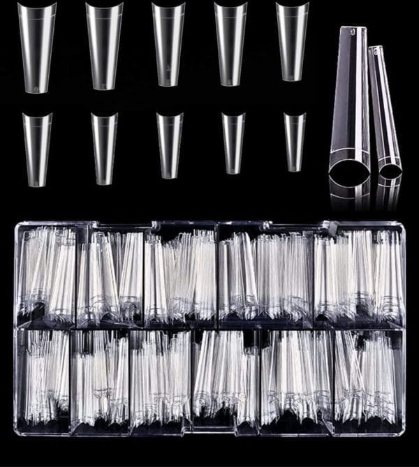 Transparante nagel tips - 500 stuks - coffin shape - nagel verlenging - nageltips voor gel en acrylnagels - kunstnagels - nepnagels - 10 maten