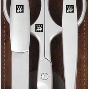 Twinox Manicure Pedicure 3-Delig Set in Bruin Lederen Zaak