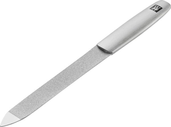 Twinox mat roestvrij staal saffier nagelvijl, 130 mm lengte, zilver