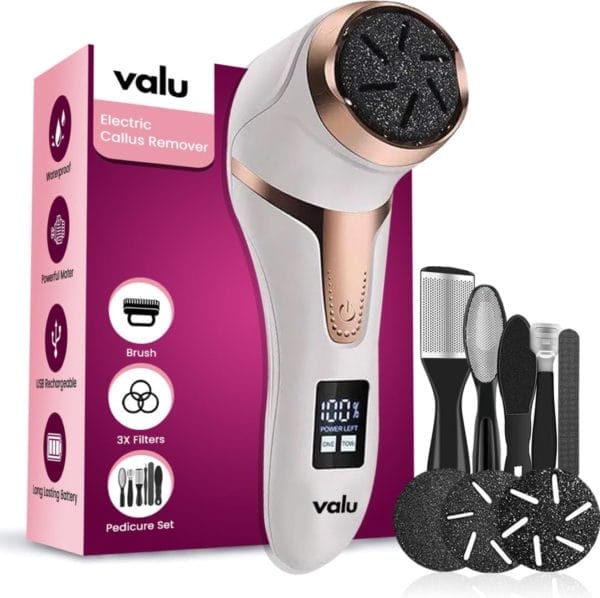 Valu elektrische eeltverwijderaar - elektrische voetvijl - pedicureset elektrisch - eeltvijl - voetvijl - usb-oplaadbaar - professioneel
