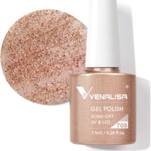 Venalisa Gellak Brown Sparkle - 7.5 ml - Bruine Gellak - Gellak Glitter - Gellak Bruin - Glitter Gellak - Gellac Bruin - Gellak Kleuren - Venalisa Gellak - Gellak Nagellak