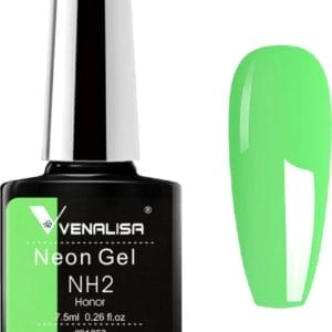 Venalisa Gellak Groen - Neon - 7.5 ml - Gellak Neon - Gellac Neon - Gellak Neon Groen - Groene Neon Gellak - Gellak Fluo - Gellak Fluoriserend - Gellak Felle Kleuren - Gellak Kleuren - Venalisa Gellak - Gellak Nagellak