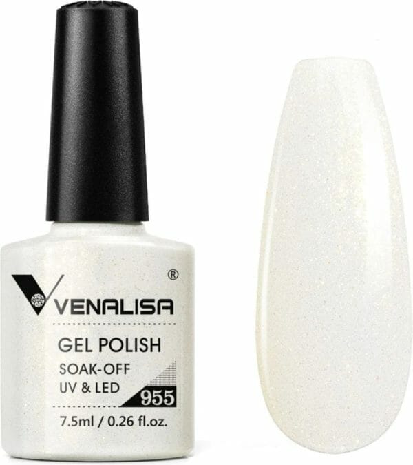 Venalisa gellak parelmoer wit - 7. 5 ml - gellak parelmoer - gellac parelmoer - parelmoer gellak - gellak kleuren - venalisa gellak - gellak nagellak