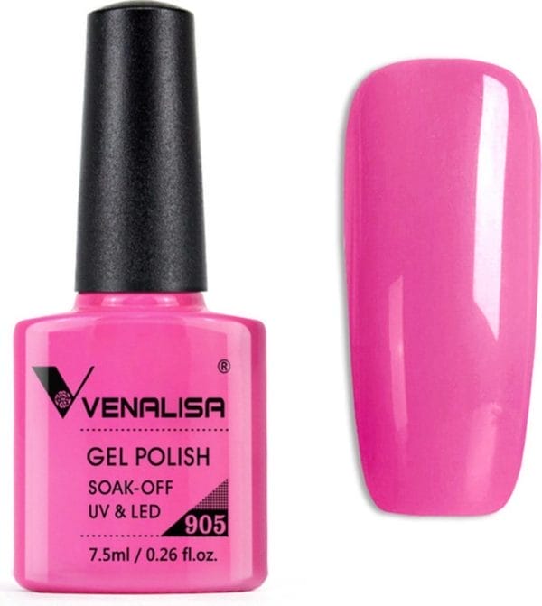 Venalisa gellak roze - 7. 5 ml - 905 - roze gellak - gellac roze - gellak donker roze - gellak pink - gellak kleuren - venalisa gellak - gellak nagellak