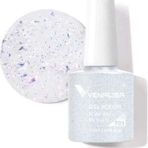 Venalisa Gellak White Sparkle - Glitter - 7.5 ml - Witte Gellak - Gellak Wit - Gellac Wit - Gellak Kleuren - Venalisa Gellak - Gellak Nagellak