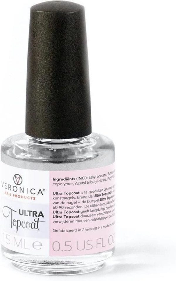 Veronica NAIL-PRODUCTS Sneldrogende TOPCOAT voor nagels, nagellak, kunstnagels (acrylnagels, gelnagels), nail art, 15 ml.
