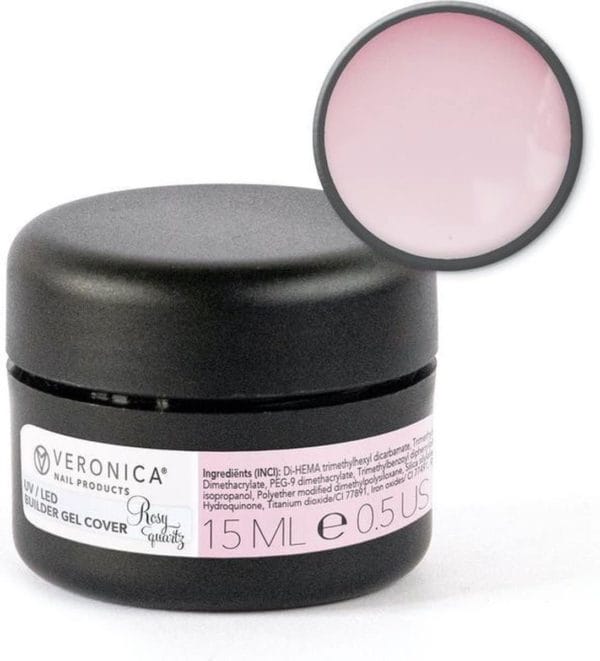 Veronica nail-products uv / led builder gel cover rosy quartz, 15 ml. Camouflage gel tegen verkleuringen, oneffenheden en beschadigingen van nagelbed, t. B. V. Gelnagels voor iedere nagelstyliste!