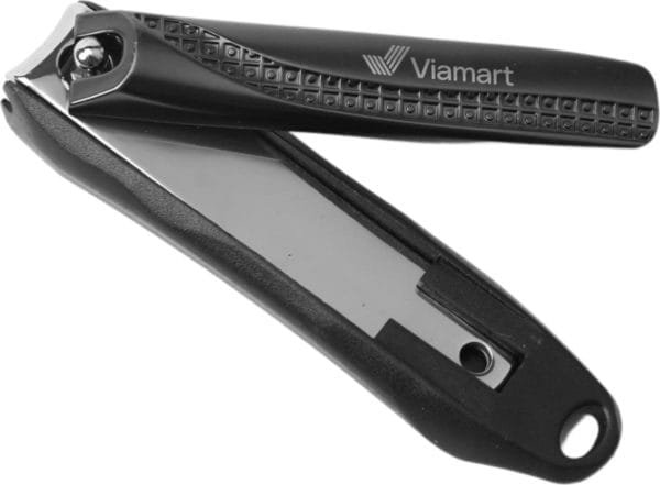 Viamart® - professionele nagelknipper - nail clipper - rvs - nagelschaar - pedicure - teennagels en vingernagels - ergonomisch ontwerp - uitgerust met vijl en opvangbakje - kleur: zwart