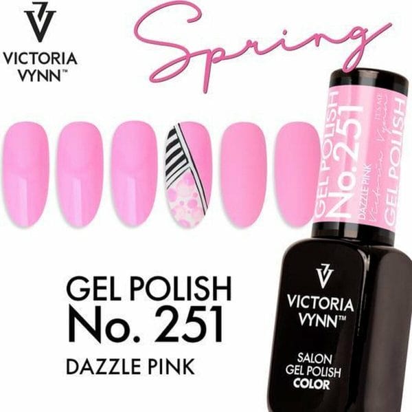 Victoria Vyn Gellak - Gel Nagellak - Salon Gel Polish Color - 251 Dazzle Pink - 8 ml. - Roze