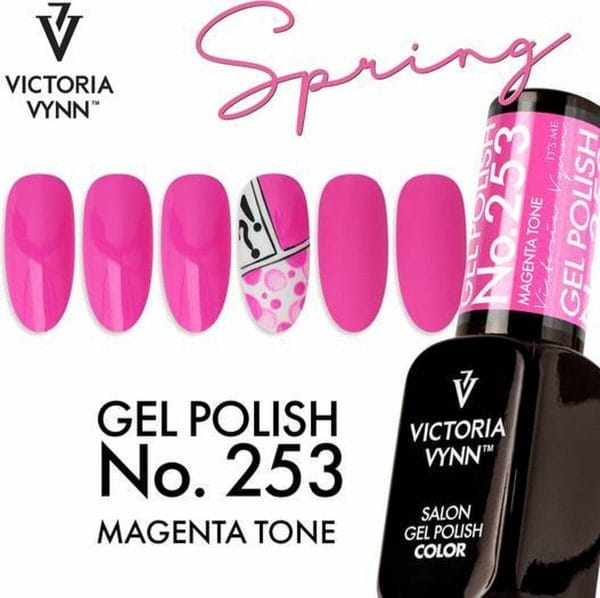Victoria Vyn Gellak - Gel Nagellak - Salon Gel Polish Color - 253 Magenta Tone - 8 ml. - Roze