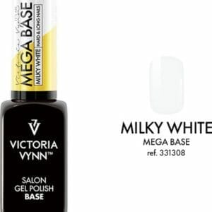 Victoria Vynn - Mega Base Milky White 8 ml - rubberbase wit - witte - gellak - gelpolish - gel - lak - polish - gelnagels - nagels - manicure - nagelverzorging - nagelstyliste - uv / led - nagelstylist - callance