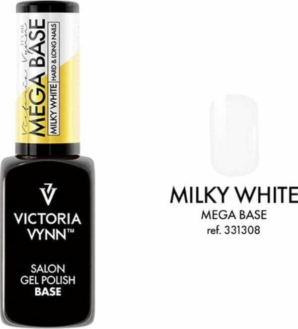 Victoria Vynn - Mega Base Milky White 8 ml - rubberbase wit - witte - gellak - gelpolish - gel - lak - polish - gelnagels - nagels - manicure - nagelverzorging - nagelstyliste - uv / led - nagelstylist - callance