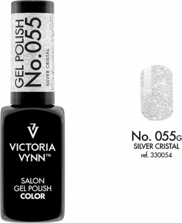 Victoria Vynn - Salon Gelpolish 055 Silver Cristal (zilver) - zilveren glitter gel polish - gellak - glitters - nagels - nagelverzorging - nagelstyliste - uv / led - nagelstylist - callance