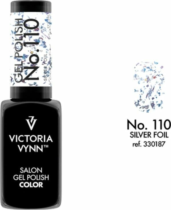 Victoria vynn - salon gelpolish 110 silver foil (zilver) - zilveren folie gel polish - gellak - glitters - nagels - nagelverzorging - nagelstyliste - uv / led - nagelstylist - callance