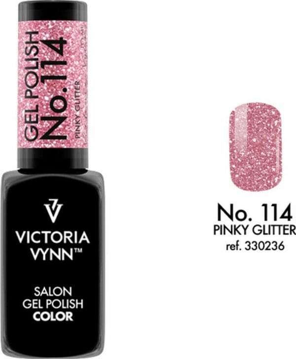 Victoria Vynn - Salon Gelpolish 114 Pinky Glitter - roze glitter gel polish - gellak - glitters - nagels - nagelverzorging - nagelstyliste - uv / led - nagelstylist - callance