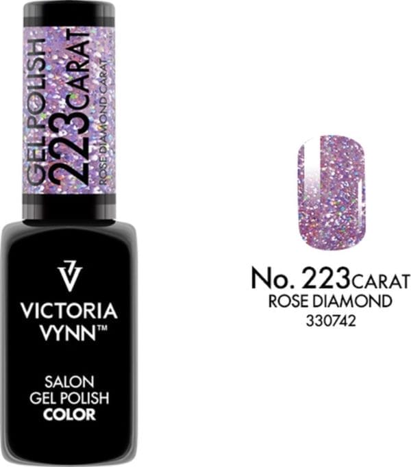 Victoria vynn - salon gelpolish 223 carat rose diamond - roze glitter gel polish - gellak - lak - glitters - nagels - nagelverzorging - nagelstyliste - uv / led - nagelstylist - callance