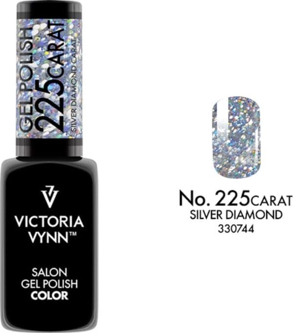 Victoria vynn - salon gelpolish 225 carat silver diamond - zilveren glitter gel polish - zilver - gellak - lak - glitters - nagels - nagelverzorging - nagelstyliste - uv / led - nagelstylist - callance
