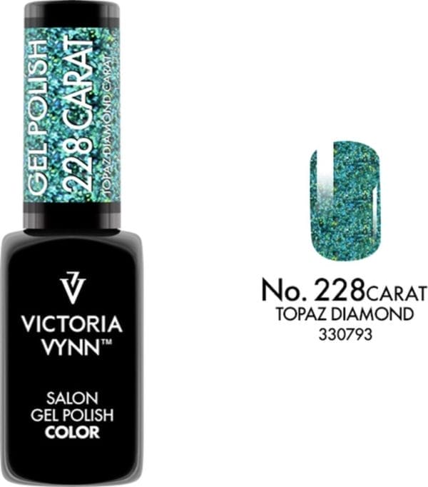 Victoria vynn - salon gelpolish 228 carat topaz diamond - turquoise / groen blauw glitter gel polish - gellak - lak - glitters - nagels - nagelverzorging - nagelstyliste - uv / led - nagelstylist - callance