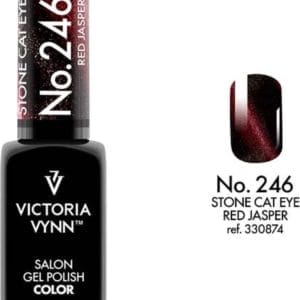 Victoria Vynn - Salon Gelpolish 246 Cat Eye Red Jasper - Cat Eye Rood - rode metallic gel polish - gellak - lak - glitter - glitters - nagels - nagelverzorging - nagelstyliste - uv / led - nagelstylist - callance