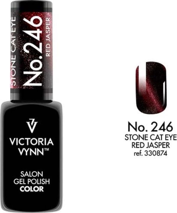 Victoria vynn - salon gelpolish 246 cat eye red jasper - cat eye rood - rode metallic gel polish - gellak - lak - glitter - glitters - nagels - nagelverzorging - nagelstyliste - uv / led - nagelstylist - callance