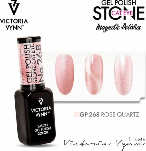 Victoria vynn - salon gelpolish 268 rose quartz - cat eye rose - roze metallic gel polish - gellak - lak - glitter - glitters - nagels - nagelverzorging - nagelstyliste - uv / led - nagelstylist - callance