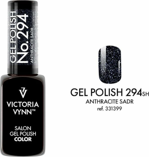 Victoria vynn - salon gelpolish 294 anthracite sadr (flash glitters zwart) - reflecterende gel polish - gellak - reflect - reflectie - glitter - nagels - nagelverzorging - nagelstyliste - uv / led - nagelstylist - callance