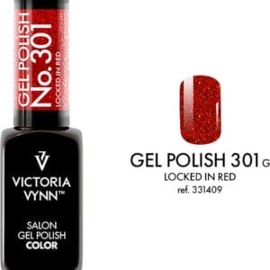 Victoria Vynn - Salon Gelpolish 301 Locked in Red (rood) - rode glitter gel polish - gellak - glitters - nagels - nagelverzorging - nagelstyliste - uv / led - nagelstylist - callance