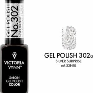 Victoria Vynn - Salon Gelpolish 302 Silver Surprise (zilver) - zilveren glitter gel polish - gellak - glitters - nagels - nagelverzorging - nagelstyliste - uv / led - nagelstylist - callance