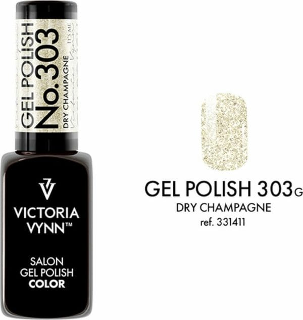 Victoria vynn - salon gelpolish 303 dry champagne - goud / zilver glitter gel polish - gellak - glitters - nagels - nagelverzorging - nagelstyliste - uv / led - nagelstylist - callance