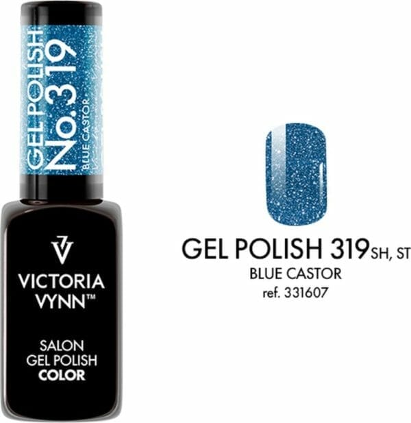 Victoria vynn - salon gelpolish 319 blue castor (flash glitters lichtblauw) - reflecterende gel polish - gellak - reflect - reflectie - glitter - nagels - nagelverzorging - nagelstyliste - uv / led - nagelstylist - callance