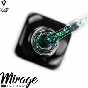 Victoria Vynn - Top Coat Green Mirage No Wipe 8ml - groene glitter topcoat - flakes - gellak - gelpolish - gel - lak - polish - gelnagels - acrylnagels - polygel - nagels - manicure - nagelverzorging - nagelstyliste - uv led - nagelstylist - callance