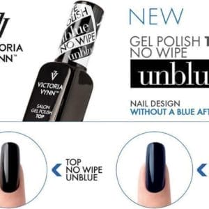 Victoria Vynn™ Gellak Topcoat No Wipe Unblue 8 ml. - Topcoat zonder plaklaag - Jouw donkere kleur behoudt zijn werkelijke kleur - Geen paarse gloed meer- MET UV Filter!