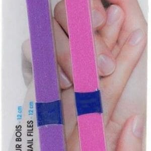 Vitry Nail Care Wooden Backed Nail Files 12cm Nagelvijl Ref.86 Blue and Yellow 6Stuks