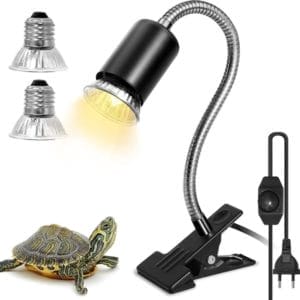 Warmtelamp Reptielen Met Dimfunctie - Zwart - E27 UVA + UVB Hot Spot UV Lamp + Twee Bulbs 25W + 50W