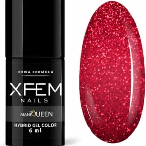 XFEM Rood Glitter UV/LED Hybrid Gellak 6ml. #045