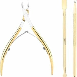 XYZ Goods Nagelriem Verzorgingsset - Nagelriem Knipper - Cuticle Pusher - Bokkenpoot - Knipper Schaar - Driedelige Set- RVS - Goud