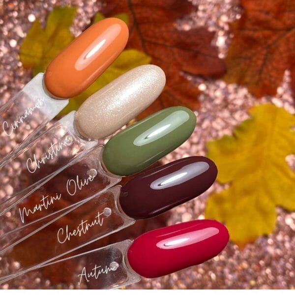 Ylley - autumn color box - gellak - manicure - brown - red - gold - orange - green - gellac - glitter