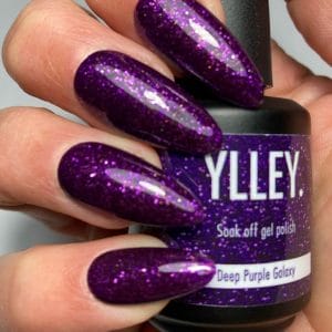 YLLEY- Deep Purple Galaxy - donker paarse gellak - gliter - top coat - base coat - UV LED Lamp