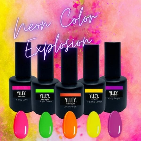 Ylley - neon color explosion - gellak - neon kleuren - manicure