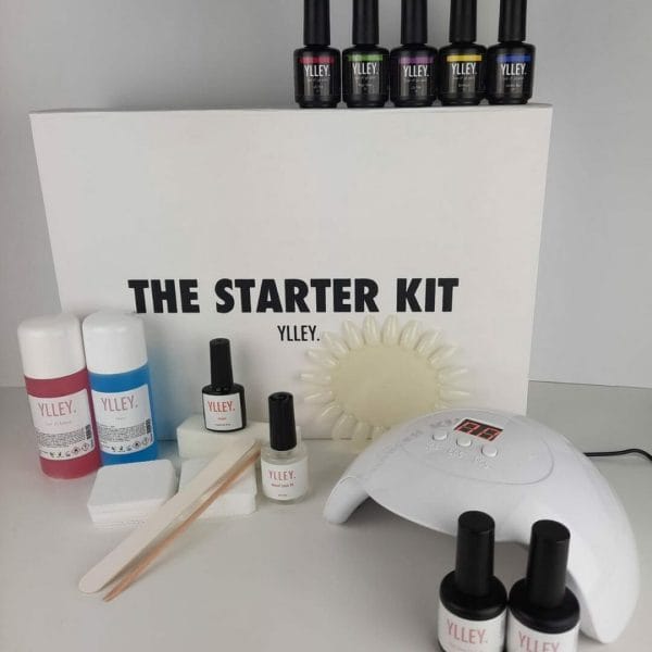 Ylley - starterkit vibrant - starterpakket - gellak - topcoat - basecoat - uv led lamp - manicure - complete starterspakket