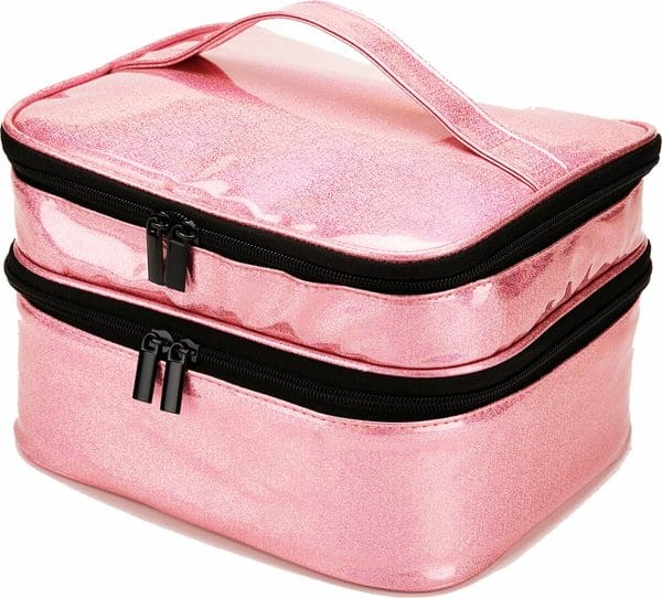 Yono nagellak tas - nagelkoffer beautycase - cosmetica koffer - manicure organizer - roze