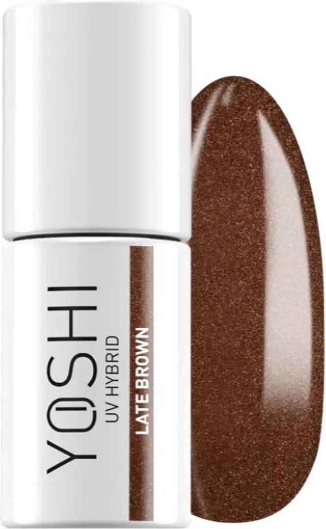 Yoshi uv/led hybrid gellak 6ml. Late brown 318 Yoshi uv/led hybrid gellak 6ml. Late brown 318