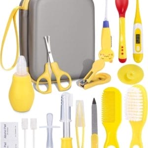 babyverzorgingsset 16-delig,draagbare babywasset,verzorgingsaccessoires voor pasgeboren baby's, verzorgingsset voor babynagels, voor dagelijkse babywasverzorging