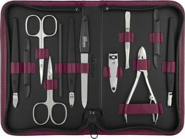 Manicure set van 12 stuks - professionele pedicure tool - nagelkit gemaakt in duitsland - verzorgingsset - echte lederen hoes - ideaal voor reizen