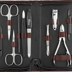 manicure set van 12 stuks - Professionele pedicure tool - Nagelkit gemaakt in Duitsland - Verzorgingsset - Echte lederen hoes - Ideaal voor reizen - Nagelset inclusief nagelknipper